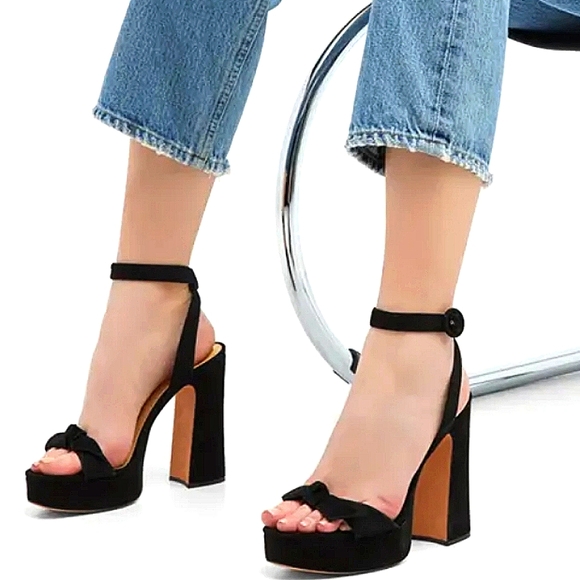 Alexandre Birman Shoes - NWT$695 Alexandre Birman Clarita Curve 120 Suede Black Pump Block Heels Sz 36.5